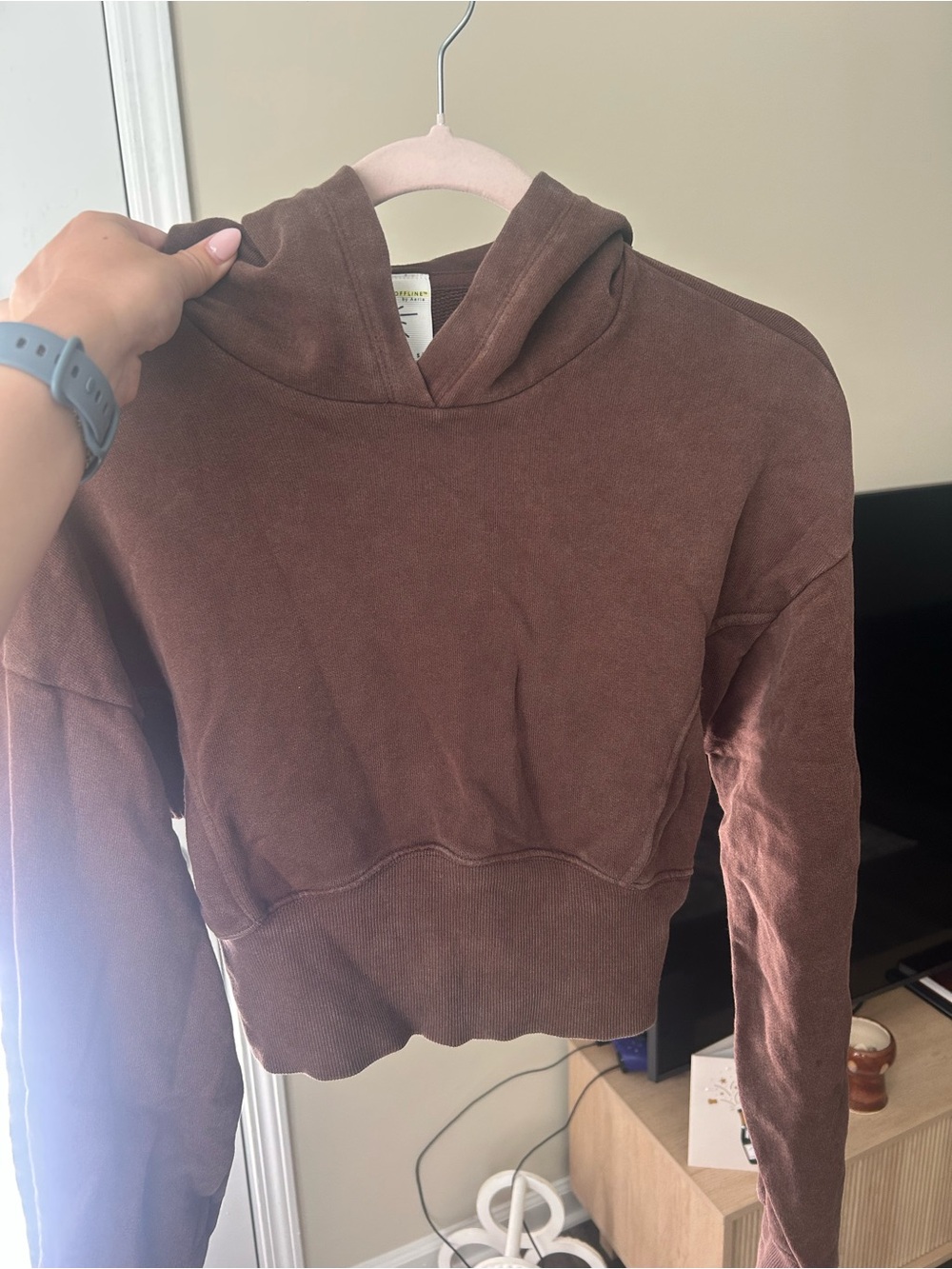 Aerie Cropped Women’s Hooded Sweatshirt - Brown
